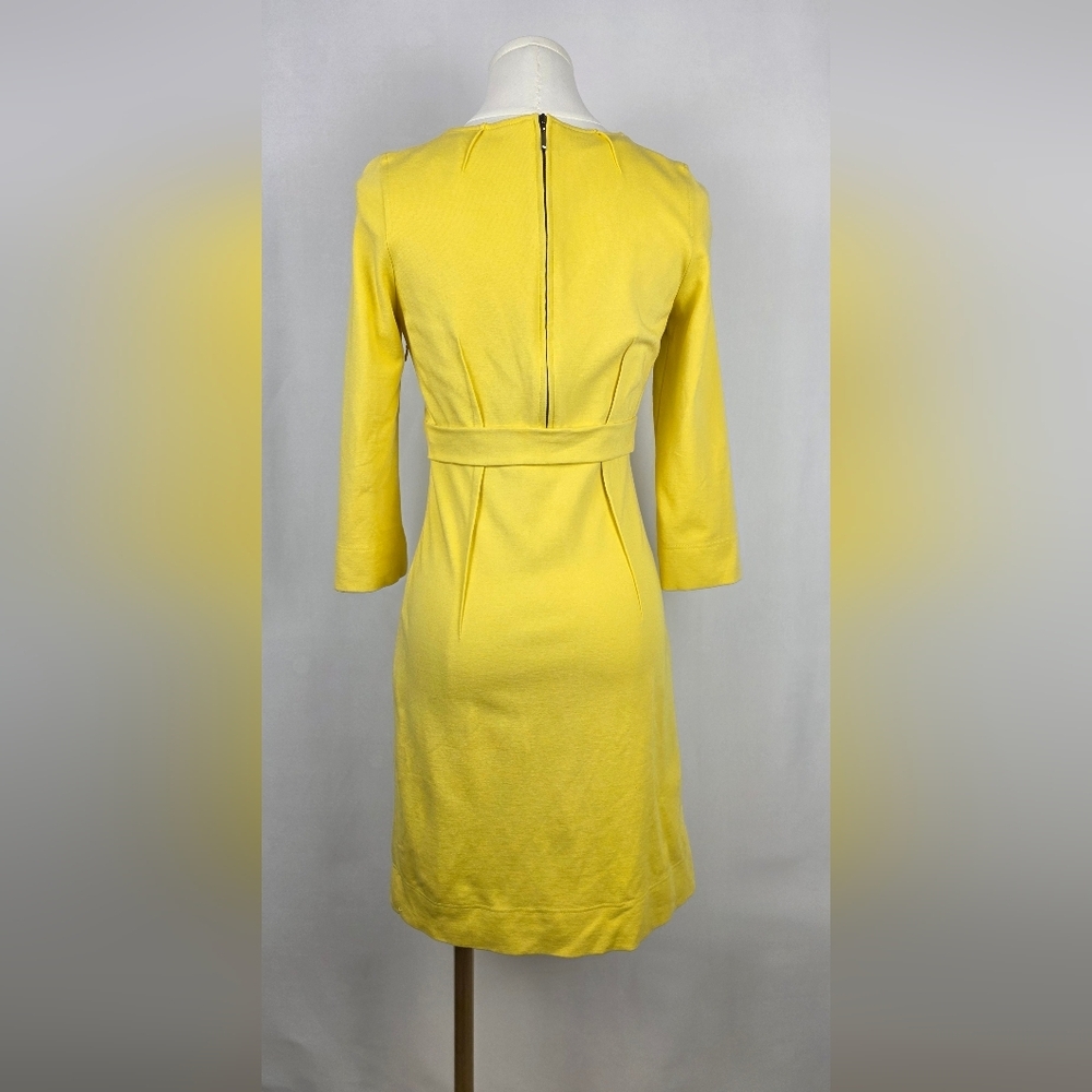 Luisa Cerano Yellow Midi Dress β Elegant Stretch Knit, Size US 4 - Picture 2 of 8